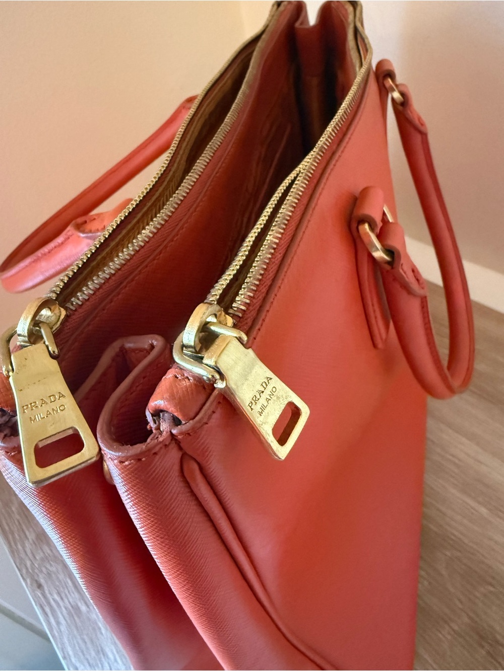 Prada Saffiano Leather Lux Galleria Double Zip Tote - Picture 11 of 15